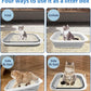 BNOSDM Collapsible Small Cat Litter Box for Kittens Open Potty Pan Foldable Cat Toilet with Scoop Senior Kitty Travel Shallow Litters Boxes Anti-Splash Waterproof Grey 17.7"×13.4"
