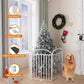 6 Panles Full Matel Freestanding Dog Gates with Door, 144"Extra Wide 32"Tall Free Standing Dog Pet Gate for Indoor & Outdoor. Foldable Pet Fences for Doorways, House, Stairs, Porch, Deck, Yard
