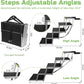 Sturdy 5-Step Aluminum Frame Dog Stair with 1680D PVC Fabric - Non-Slip, Lightweight & Portable - Ideal for Car, SUV, Truck Access - Black (98x67x43cm)