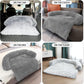 GGIB Calming Dog Bed Fluffy Plush Dog Mat for Furniture Protector with Removable Washable Cover for Large Medium Small Dogs and Cats (Large, Grey)
