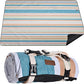 Waterproof Picnic Blanket 80" x 80" in Portable with Carry Strap for Beach Mat or Family Outdoor Camping Party, Park Blanket for Grass Park, Hiking, Travel, Concerts (Crystal Blue & Orange, 80" x 80")