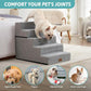 Dog Stairs for Small Dogs, 5 Tier Removable Wider Pet Stairs for Couch and Bed, 23.6" H Non-Slip Dog Steps for Puppies and Old Cats with Support Board, 29.5x19.7x23.6 inch, Grey