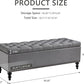 Ottoman with Storage,50.2-inch Upholstered End of Bed Storage Bench for Bedroom,for The Living Room,for Entryway, with Rivets & Button and Safety Hinges,Detachable (Grey)