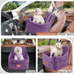 Dog Car Seat for Small/Medium Dogs, Dog Booster Car Seats with Thick Cushion for Dogs Under 35lbs, Detachable Washable Pet Carseat with Storage Pockets, 2 Safety Belts(Purple)