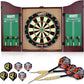 All-in-One Dartgame Center with Self-Healing Sisal/Double-Sided Dartboard & Multifunctional Cabinet 6 Steeltip Darts and Mounting Kit Included