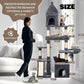 Large Cat Tree Tower for Large Cats, Cat Scratching Post, Self Grooming Post, Interactive Cat Toys, Oversized Perch and Basket, Heavy Duty 72", Dark Grey