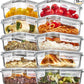 Vtopmart 10-Pack 22oz Glass Storage Containers with Snap Airtight Lids, Safe for Microwave, Oven, Freezer, and Dishwasher