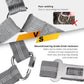 Removable Dog Seat Belt Harness for Car, 3 in 1 Pet Dog Car Seatbelt Leash, Retractable Restraint Secures to Vehicle Headrest & Adjustable Reflective Bungee Dog Seatbelt Tether, Grey