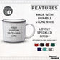 DISCOUNT PROMOS Custom Ceramic Campfire Coffee Mugs 13 oz. Set of 10, Personalized Bulk Pack - Perfect for Tea, Espresso, Cappuccino, Hot Cocoa - White