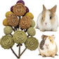 Fhiny Rabbit Chew Toys, 15 PCS Natural Bunny Lollipop Chew Sticks Handmade Guinea Pig Molar Treats for Teeth Small Animals Snacks for Guinea Pig Bunny Chinchilla Hamster Gerbil Teeth Care