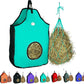 Majestic Ally 1200 D Hay Feeder Tote Bag for Horses, Sheep with Reflective Trim- Reduces Waste - Comes with 36” Hay Net. (Turquoise)