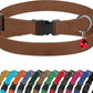 Breakaway Cat Collar Leather with Removable Bell - 13 Colors Available - Soft Adjustable Girl Boy Safety Lightweight Pet Kitten Collars Pink Brown Blue Green Red Orange Black (Cognac)