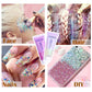 DAGEDA Body Glitter Gel, Face Glitters Body Gel Sequins Shimmer Liquid Eyeshadow, Chunky Glitter for Face Hair Nails, Holographic Cosmetic Laser Powder Festival Glitter Makeup 50ml(Red)