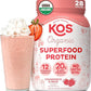 KOS Organic Plant Based Protein Powder - Strawberries & Cream - 28 Serving