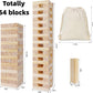 Glintoper Tic Tac Toe & Tumble Tower Blocks Tables Game Set, Classic Wood Stacking Game & XOXO Board Games for Kids Family, Living Room Rustic Coffee Table Decor, Travel Strategy Board Games