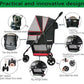 ROODO Escort 3 Wheel Dog Cat Pet Stroller for Small/Medium Dogs Cats Best Lightweight Foldable Portable Compact Jogger Travel All Terrain Pet Gear System Puppy Doggie Bunny Kitty Stroller(Black)