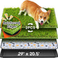 Hompet Dog Grass Pad with Tray Large, 29"x20.5", 2 Reusable Artificial Turf for Dogs Potty, Waterproof Non-Slip Washable Pee Pads, Quickly Absorbency Portable Dog Litter Box for Indoor/Outdoor Use