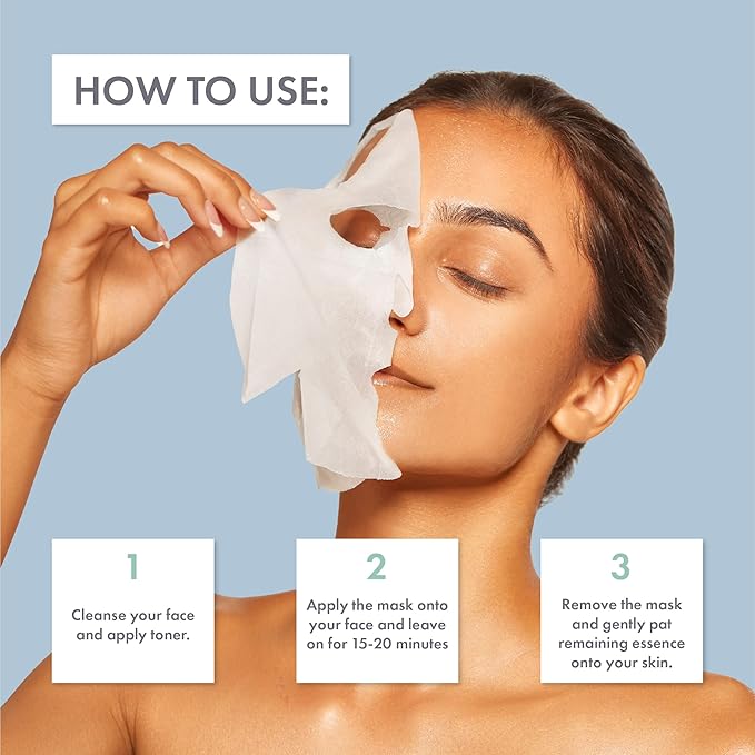 ESW Beauty Blueberry Coconut Milk - Firming Plant-Based Milk Face Mask (6-Pack) - Rejuvenating with Blueberry & Coconut for Mature Skin - Firms & Reduces Fine Lines