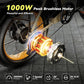 Foldable Electric Bike for Adults, 30+MPH, 48V 20Ah Removable Lithium Battery up to 80Miles, 20" Fat Tire 1000W Peak Motor Dirt Ebike Adult Electric Bicycle for Commute Beach Mountain E Bike