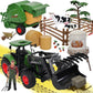Farm Tractor Toys Set Bale Haying Round Baler with Barn Farmer,Cow,Farm Tools,Tree Farm Tractor Pla yset for Kids Toddler Boys Girls Ages 3-7 Years