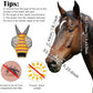 Frienda 4 Pieces Horse Fly Masks with Ears Face Covering UV Protection from Insect Pests Elasticity Smooth Comfortable Mesh Horse Mask Accessories(Geometric,Medium)