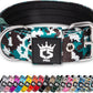 TSPRO Tactical Dog Collar 1.5 Inch Wide Thick Dog Collars with Heavy Duty Metal Buckle, Durable, Strong, Adjustable for Medium to Large Dogs (Camo Cyan L)