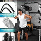 Smith Machine, Power Cage Squat Rack with Cable Crossover, Dual Pulley System, Pull-Up Bar, Home Gym Workout Equipment with Attachments for Strength Training and Weightlifting