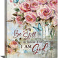 Farmhouse Rose Wall Art Christian Scripture Pictures Pink Rose Wall Decor Rustic Floral Butterfly Canvas Print Painting Artwork for Bathroom Living Room Bedroom 12"x16"