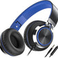 AILIHEN C8 Headphones Wired, On-Ear Kids Headphones with Microphone and Volume Control Foldable Corded Stereo 3.5mm Headset for School Teens Smartphones Chromebook Laptop Tablets Travel (Black Blue)