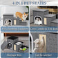Upgrade XL Dog Stairs for Bed and Couch, 35.5"L x 13.8"D x 17"H, Foldable Dog Steps with Wider Stairs, Large Condo, Storage Space, Pet Stairs Steps for Cats, Small/Older Large Dogs, Hold Up to 180lbs