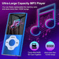 Portable 64GB MP3 Player with Bluetooth, MYMAHDI 1.8" HD LCD Screen MP4/MP3 Player Up to 128GB, Music Player with Video, Music, FM Radio, E-Book Reader, Voice Record, Photo Viewer, Darkblue