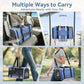 PETSFIT Soft-Sided Cat Carriers & Car Seats with Patent Safe Buckles, Clip-On Harness，18"x11"x11" Airline Approved Pet Carrier - 9 lbs Capacity (Blue)