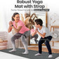 Robust Non-Slip Yoga Mat with Strap, 1/4" Thick TPE Eco-Friendly Workout Mat for Yoga with Position Lines and Texture Surface, Gym Mat for Women, Men, Pilates and Exercises Anti-Tear Sweat-Proof Exercise Mat