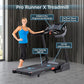 Pro Runner X Treadmill - Heavy Duty Home Construction - FreeSync FTMS Bluetooth Connectivity - Low 6.5" Step-up Height - Foldable Compact Storage - Orthopedic Belt - 350 lb Capacity