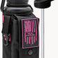 Iron Infidel Battle Bottle - 32 Oz Insulated Water Bottle with Straw Lid & Chug Cap, Stainless Steel Metal Flask Includes Rugged, Removable Sleeve for Keys, Wallet, & Phone (Black/Pink 1 Liter)
