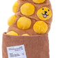 Egg Puff/Waffle 2-in-1 Nose-Work Soft Plush Squeaky Dog Toy - Durable, Cute & Fun HK Gift for Interactive Bonding Time, Hide Chew Sticks & Food for Puzzle Play, Small Medium Dogs