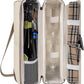 ALLCAMP Wine Tote Bag with Cooler Compartment，Picnic Set Carrying Two Sets of Tableware（Cream-Colored）