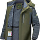 Men's Winter Ski Jacket Warm Waterproof Fleece Liner Snow Coat Hooded Windproof Mountain Raincoat