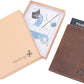 WANDERINGS Leather Travel Wallet with Passport Holder - 5.5" x 4" - Genuine Leather Case with RFID Blocking for Men and Women - Folding Wallet for Passports