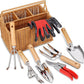 SOLIGT Garden Tools Set with Basket, Heavy Duty Stainless Steel Gardening Hand Tool with Wood Handle, Pruning Shears, Gloves - Perfect Gardening Gifts Planting Supplies for Women Men