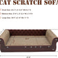 Scratching Sofa, Couch Shaped Thick Scratching Cardboard, Lounge Bed for Indoor Rest&Play, Sofa Scratcher Pad (Brown, 27.6" L X 12.2" W X 7.4" H)