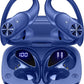 PocBuds Bluetooth Headphones Wireless Earbuds 80hrs Playtime Wireless Charging Case Digital Display Sports Ear Buds with Earhook Deep Bass IPX7 Waterproof Over-Ear Earphones for TV Phone Laptop Navy