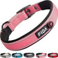 Fida Heavy Duty Dog Collar, Ultra Comfortable Soft Neoprene Padded, Adjustable Reflective Nylon Pet Collar with Durable Metal Belt Buckle for Medium Breeds (M, Pink)