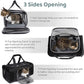 TSA Approved Pet Carrier for Small Medium Cats and Dogs | Dog Carrier with Adequate Ventilation | 4 Mesh Windows, 3 Entrance, Locking Safety Zippers, Padded Shoulder Strap, Black