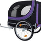 Blue-Grey Large Folding Bike Trailer for Dogs – Heavy-Duty Steel Frame, 66LB Capacity Pet Carrier for All-Terrain Cycling, Jogging & Camping Adventures!