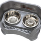 Neater Feeder Deluxe Mess Proof Dog Bowls Elevated for Medium Sized Breeds – Made in USA – No Spill Raised Slow Feeder Elevated Dog Bowl Stand, Stainless Steel Food and Water Bowl Set, Grey