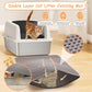 Stainless Steel Litter Box with Lid, Metal Litter Box with Cat Litter Mat,Extra Large Enclosed Cat Litter Boxes for Multiple Cats, Anti-Leakage,Non-Stick, Easy to Clean, Included Mat, Scoop