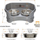Neater Feeder Deluxe Mess Proof Cat Bowls Elevated for All Breeds – Made in USA – No Spill Raised Bowls for Indoor Cats – Stainless Steel Food and Water Bowl Set, Pet Dish Feeding Station, Grey