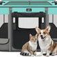 Foldable Pet Kitten Playpen, Waterproof Portable Pet Cat Dog Playpen Kennel Tent for Small Dog Cat, Removable Shade Cover, Come with Free Carrying Case, Indoor Outdoor Use for Small Animals, BlackTeal