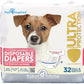 Paw Inspired 32ct Disposable Dog Diapers | Female Dog Diapers Ultra Protection | Diapers for Dogs in Heat, Excitable Urination, or Incontinence (Small)